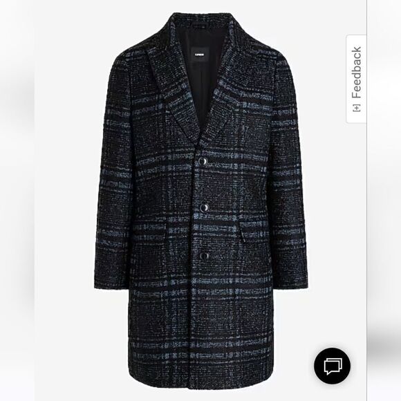 ExpressâPlaidâWool-BlendâTopcoatâsizeâM - Picture 3 of 9